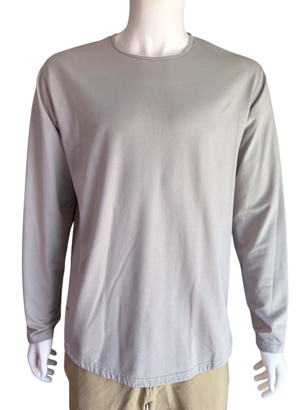BYLT Premium Basics Drop-Cut Long Sleeve Tee Gray Large EUC